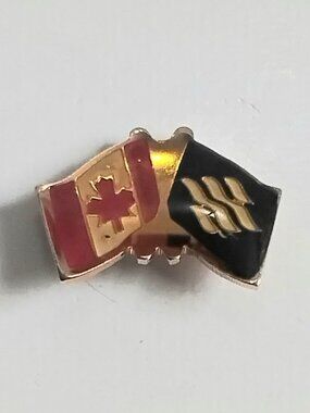 4/$20 Vintage Crossed Flags Brass/Enamel Collector's Pin!!
